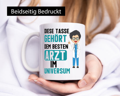 Bester Arzt im Universum | Ärzte Doktor Krankenhaus Geschenkidee Humor Tasse