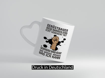 Gerüstbauer Tasse | Schmerz und Blut harte Arbeit lustig Kollegen Büro Geschenk