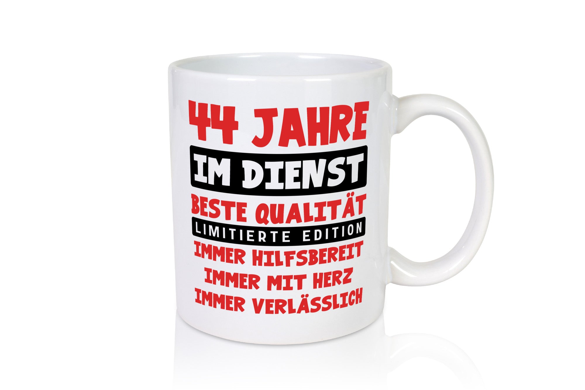 44 Jahre im Dienst | Jubiläum Arbeit v9 lustig Kollegen Büro Geschenk Tasse