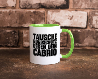 Tausche Mundschutz gegen Cabrio| | Cabrio Geschenkidee Humor Tasse