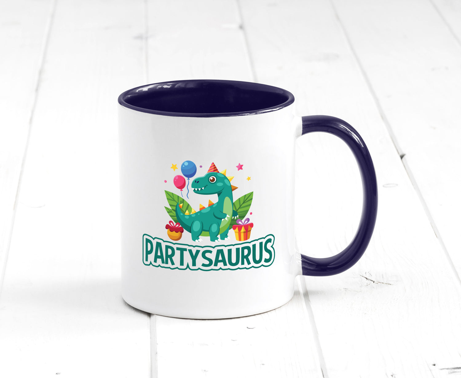 Partysaurus | Geburtstag Dinosaurier Luftballon Geschenkidee Humor Tasse