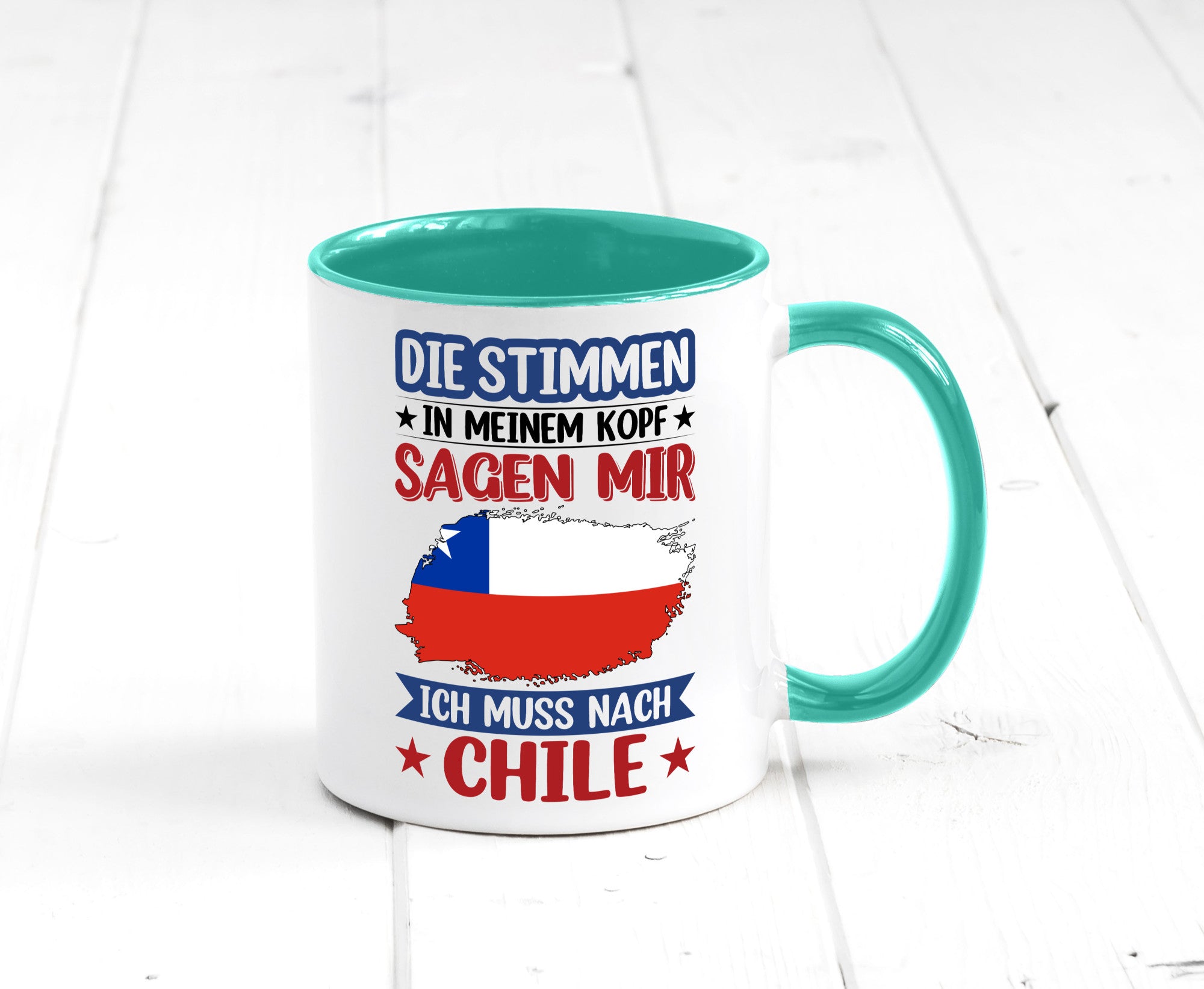 Chile | Urlaub Stimmen in meinem Kopf Traumland Geschenkidee Humor Tasse