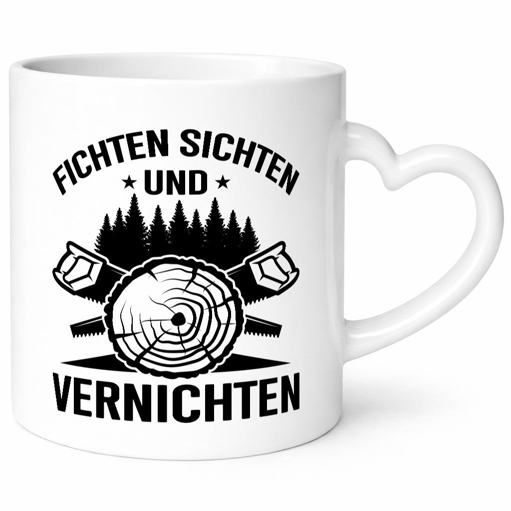 Fichten sichten und Vernichten | Waldarbeiter Holz lustig Arbeit Kollegen Büro