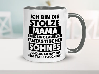 Stolze Mama | Fantastischer Sohn Beste Humor Familie Geschenkidee Tasse