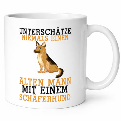 Alter Mann mit Schäferhund | Hundeliebhaber Rentner Hund Geschenk Ruhestand