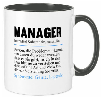 Manager | Definition lustig Management Geschenk Humor Geschenkidee lustiger Tasse