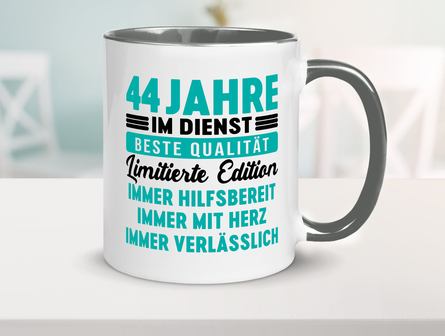 44 Jahre im Dienst | Jubiläum Arbeit v5 lustig Kollegen Büro Geschenk Tasse