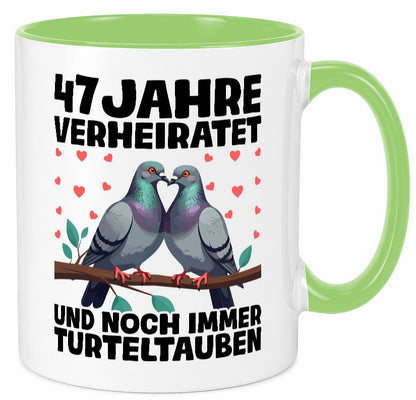 47 Jahre verheiratet | Turteltauben Ehe Ehepaar Humor Geschenkidee Tasse