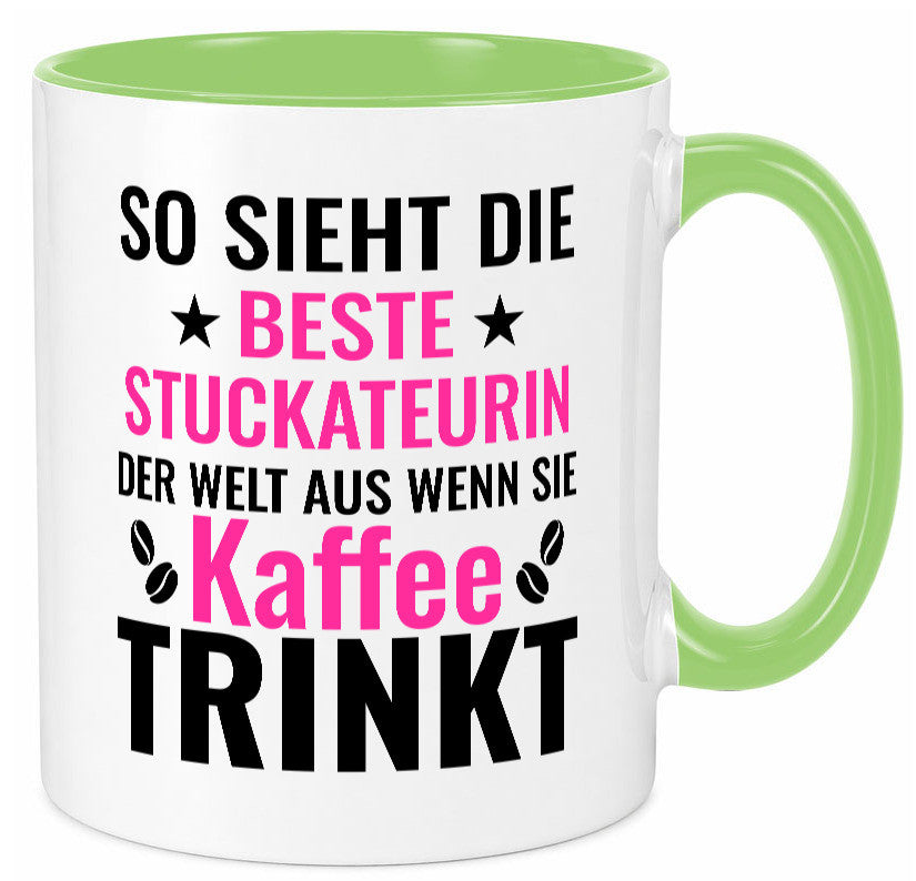 Kaffee trinkt: Stuckateurin | Innenausbau Geschenk Humor Geschenkidee lustiger