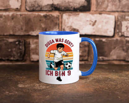 9 Geburtstag | Jahre Digga was geht ab Fußball lustig Geschenkidee Geschenk