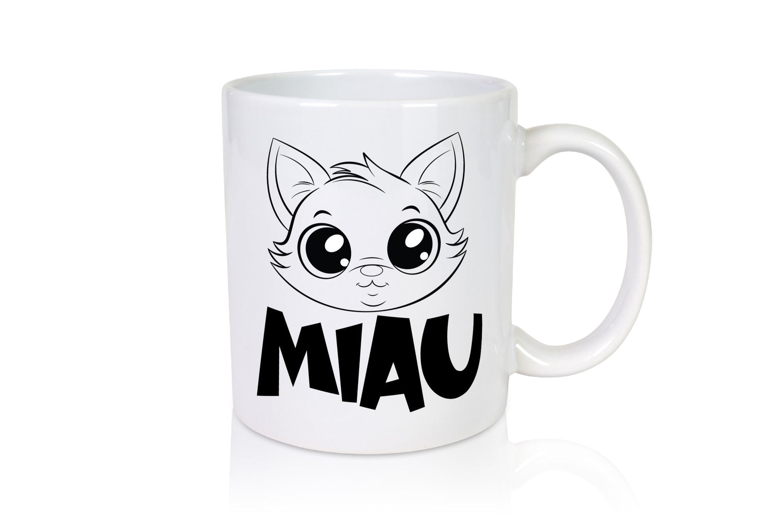 Miau | Katze Geschenkidee Tierliebhaber Humor Tasse