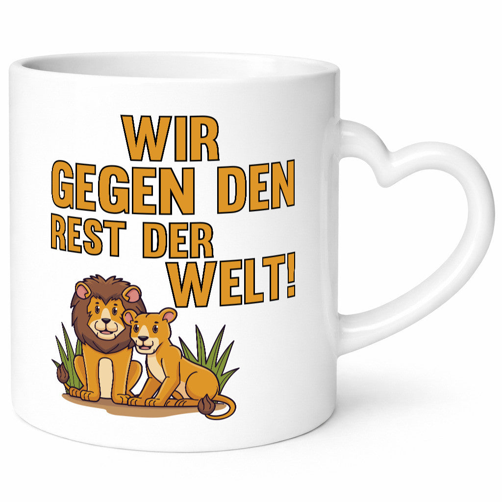 Wir gegen den Rest der Welt | Löwenpaar Beziehung Geschenk Humor Geschenkidee