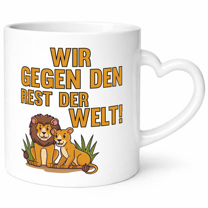 Wir gegen den Rest der Welt | Löwenpaar Beziehung Geschenk Humor Geschenkidee