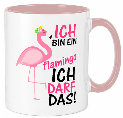 Ich bin ein Flamingo | Tier-Comic lustiger Spruch Blume Geschenk Tierliebhaber Tasse