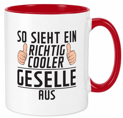 Richtig Cooler Geselle | Handwerker lustiger Spruch Geschenk Humor Geschenkidee Tasse