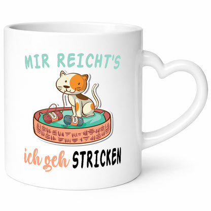 Mir reichts ich geh stricken | Katze Wolle Geschenkidee Tierliebhaber Humor