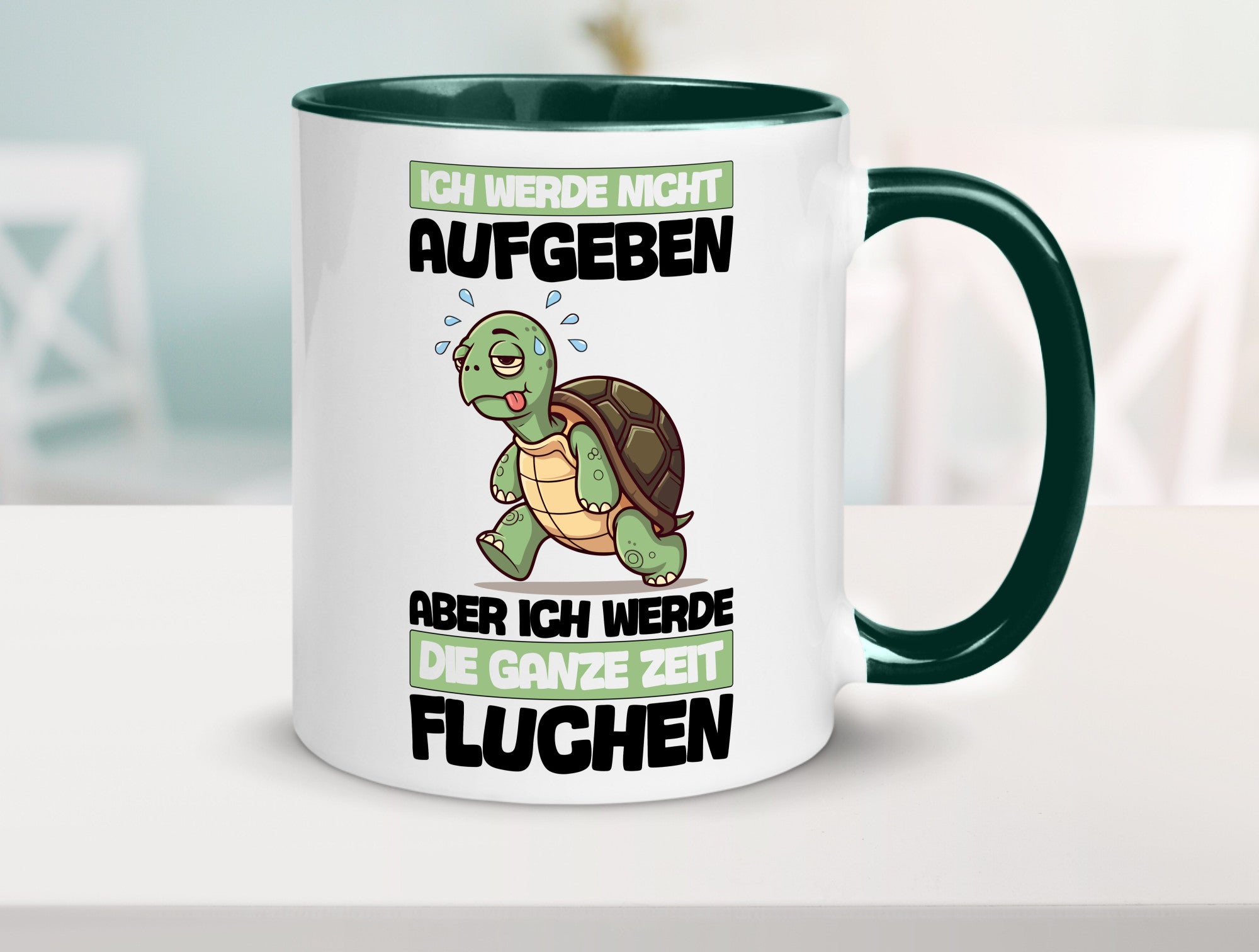 Ich geb nicht auf werde aber fluchen | Schildkröte Joggen v2 Humor Geschenkidee