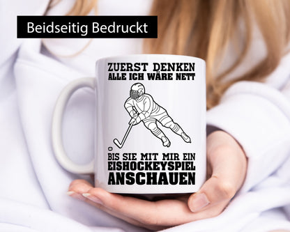 Eishockeyspiel | Eishockeyfan Tasse Eishockeyspieler Humor Geschenkidee