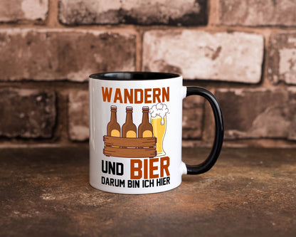 Wandern und Bier darum bin ich hier | Bierkasten lustiger Spruch Geschenk Humor