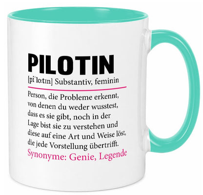 Pilotin | lustiger Spruch Beruf Definition Piloten Geschenk Arbeit Kollegen Tasse