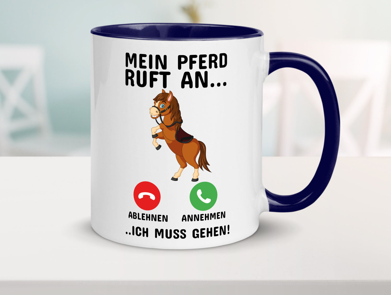 Mein Pferd ruft an Humor Geschenkidee Tasse