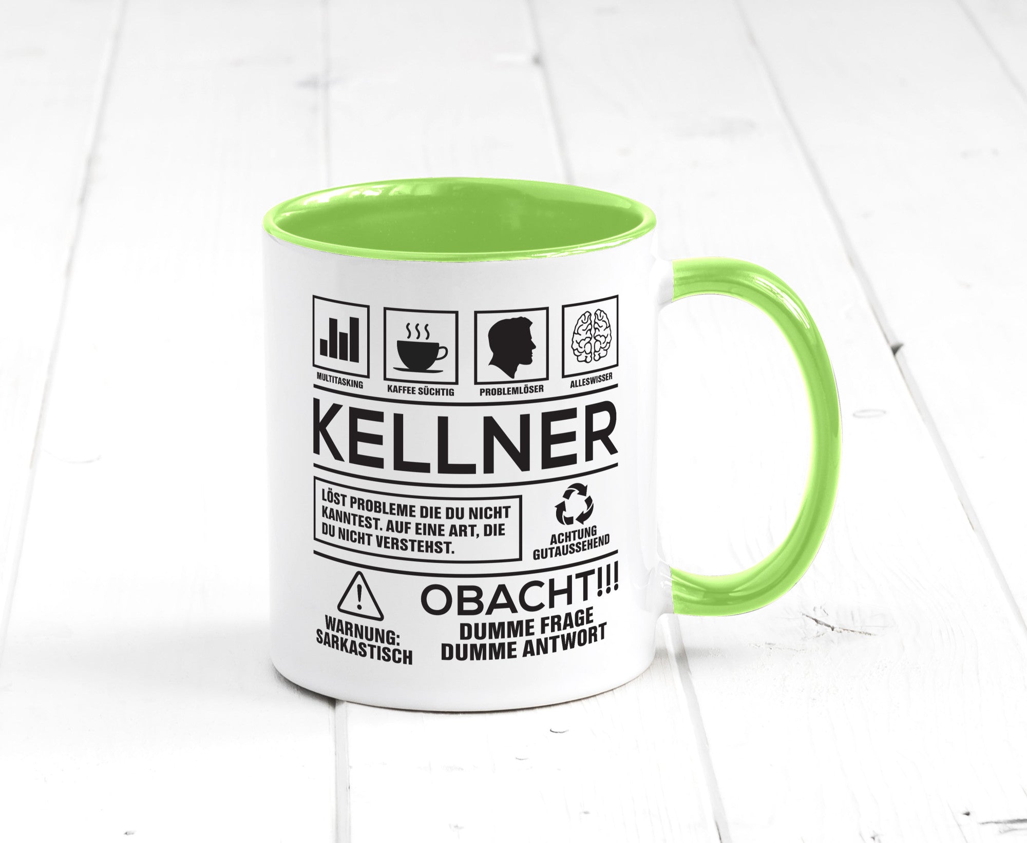 Achtung Probleme Kellner | kellnern Bedienung lustiger Spruch Geschenk Humor