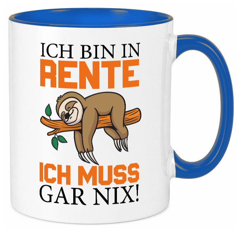 Ich bin in Rente lustig Humor Geschenkidee Geschenk Tasse