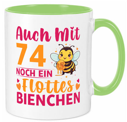 74. Geburtstag | Flottes Bienchen 74 Jahre v2 Geschenkidee Humor Tasse