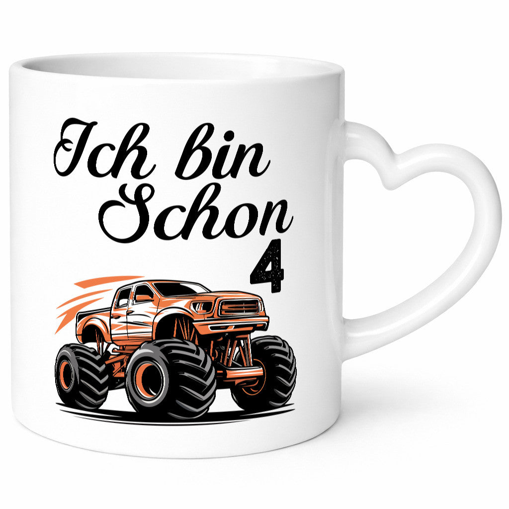 4. Geburtstag | Monster truck 4 Jahre Geschenkidee Humor Tasse