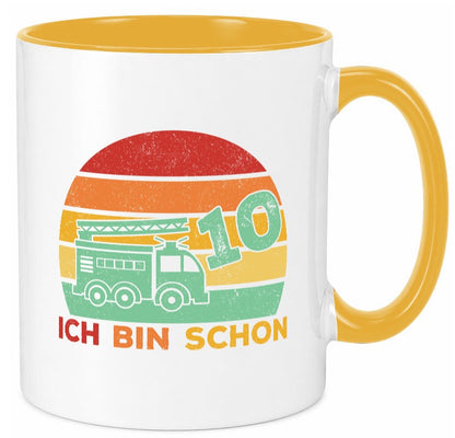 10. geburtstag | Feuerwehrauto 10 Jahre Feuerwehr lustiger Spruch Geschenk Tasse