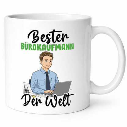 Bester Bürokaufmann | Kaufmann v2 lustig Arbeit Kollegen Büro Geschenk Tasse