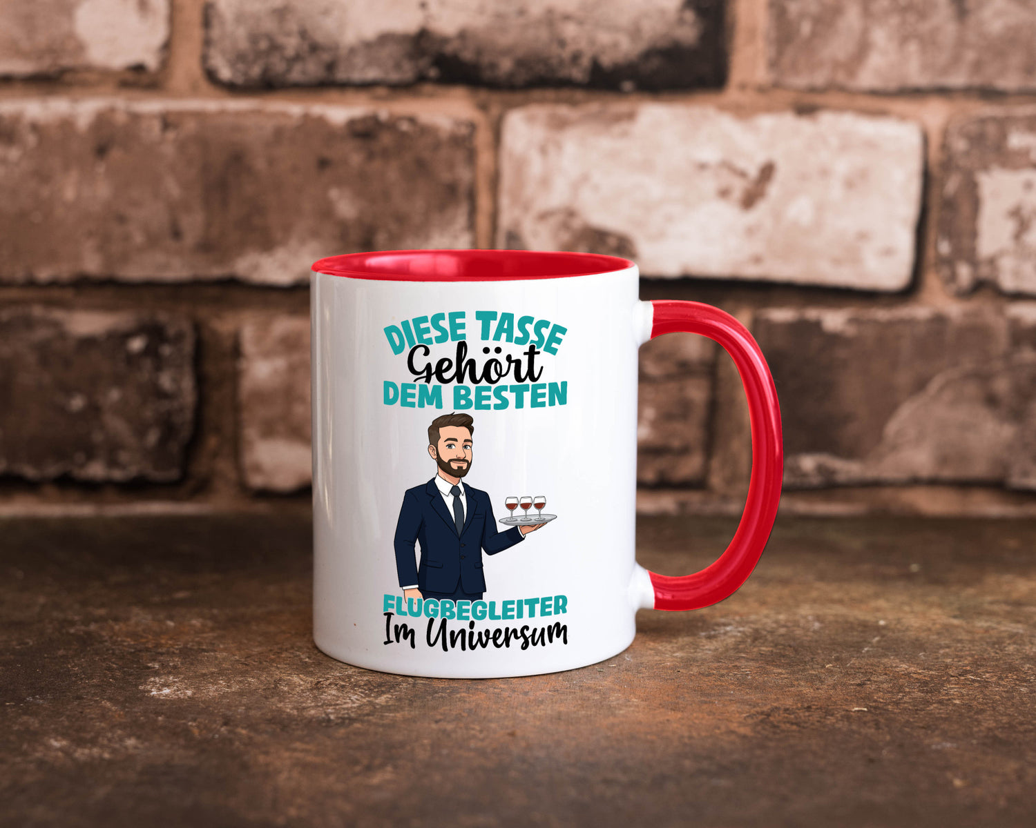 Im Universum: Flugbegleiter | Steward Flughafen Humor Geschenkidee Tasse