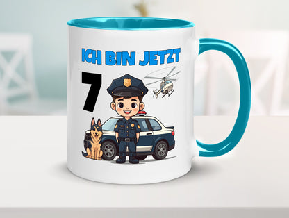 7. Geburtstag | 7 Jahre Polizei Kind Polizeiauto Humor Geschenkidee Tasse