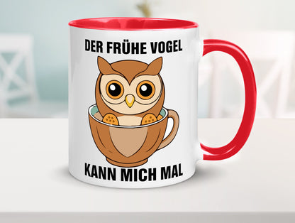 Der frühe Vogel kann mich mal | Eule Morgenmuffel v2 lustiger Spruch Geschenk