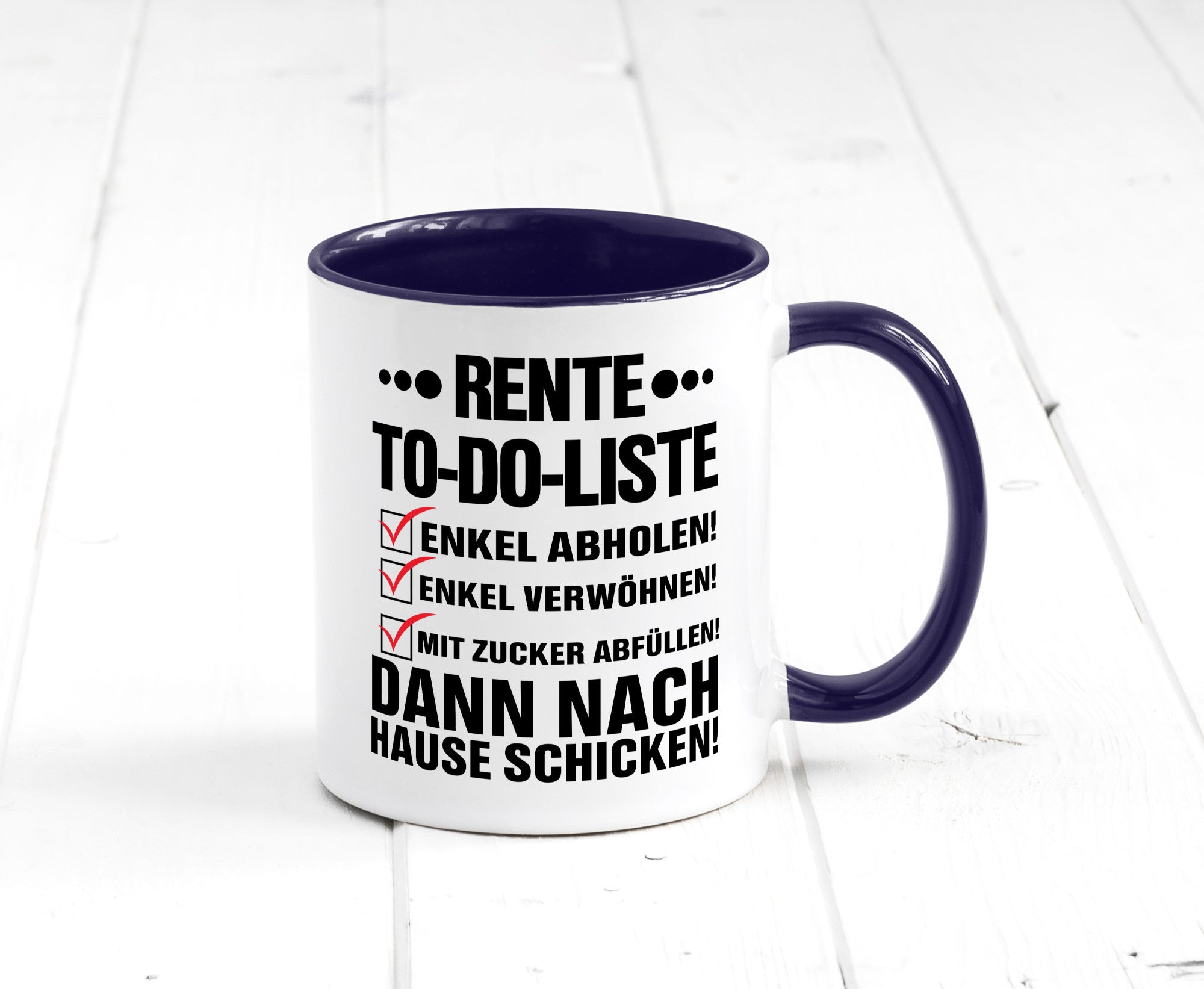 Rente To-Do-Liste | Rentner Tasse Enkel verwöhnen Geschenk Ruhestand Jubiläum