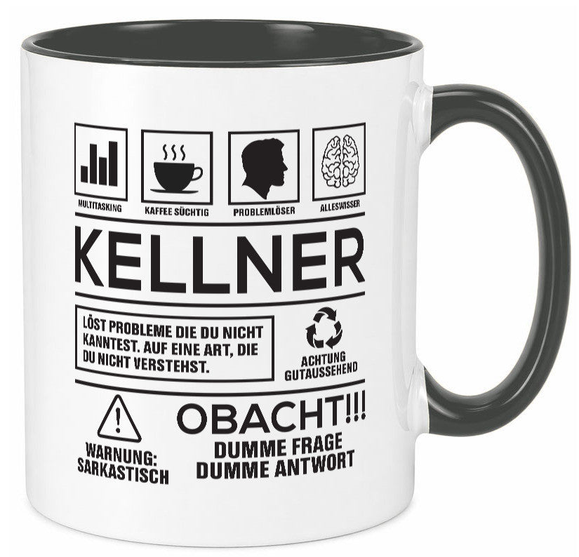 Achtung Probleme Kellner | kellnern Bedienung lustiger Spruch Geschenk Humor