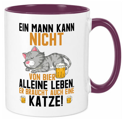 Von Bier leben | Mann braucht eine Katze Katzenliebhaber Geschenk Tierliebhaber