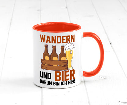 Wandern und Bier darum bin ich hier | Bierkasten lustiger Spruch Geschenk Humor