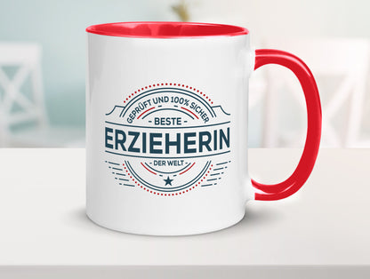 Geprüft und sicher: Erzieherin | Pädagogin Schule Geschenk Humor Geschenkidee