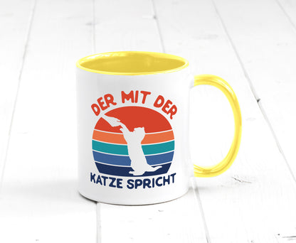 Der mit Katze Spricht | Katzenliebhaber Humor Tierliebhaber Geschenkidee Tasse