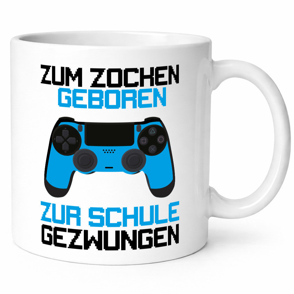 Zum zocken geboren zur Schule gezwungen lustiger Spruch Geschenk Humor