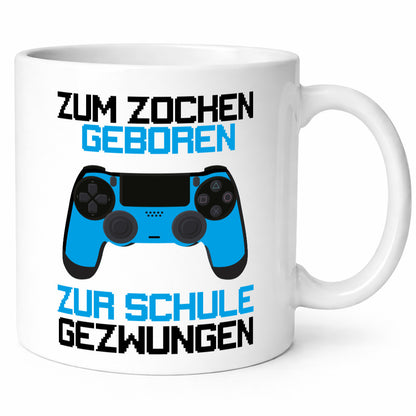 Zum zocken geboren zur Schule gezwungen lustiger Spruch Geschenk Humor