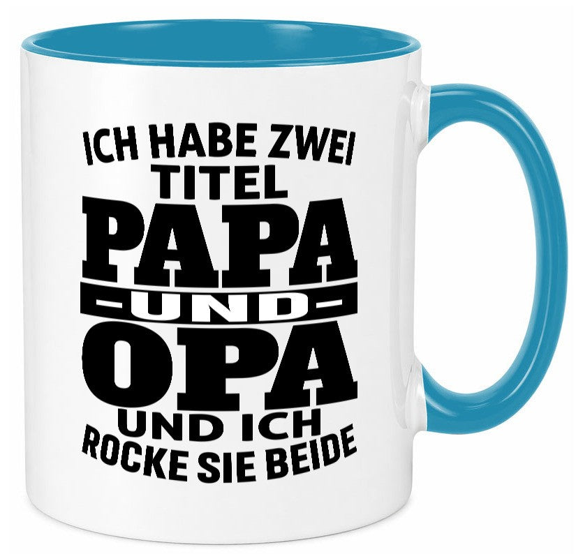 Ich habe zwei Titel Papa und Opa | Rock sie Großvater Humor Familie Tasse