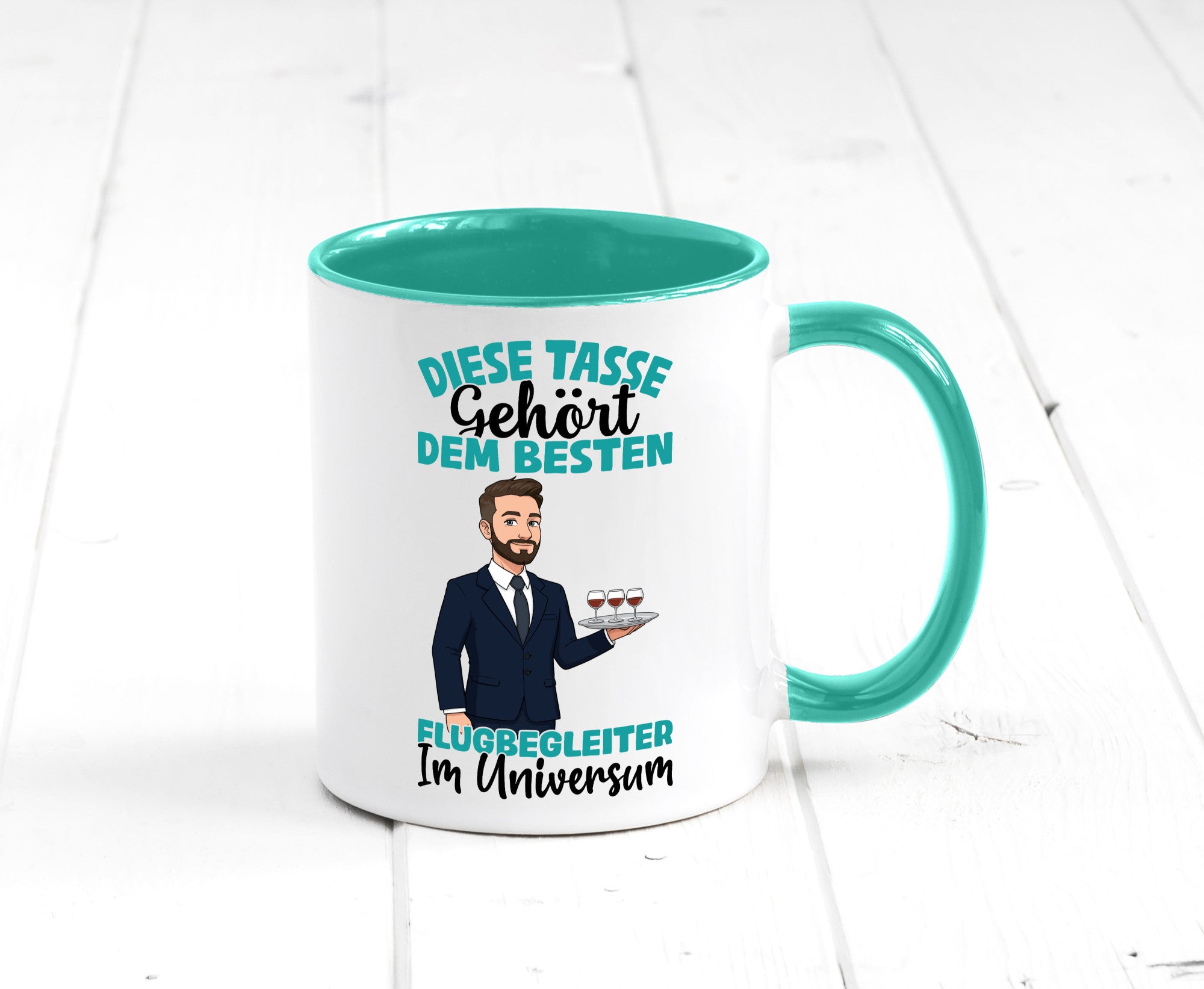 Im Universum: Flugbegleiter | Steward Flughafen Humor Geschenkidee Tasse