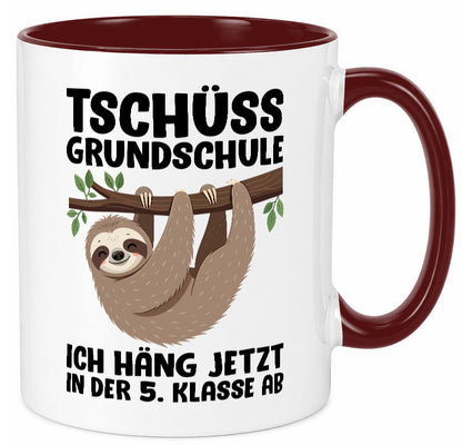 Tschüss Grundschule ich häng jetzt in der 5. Klasse ab Humor Geschenkidee Tasse