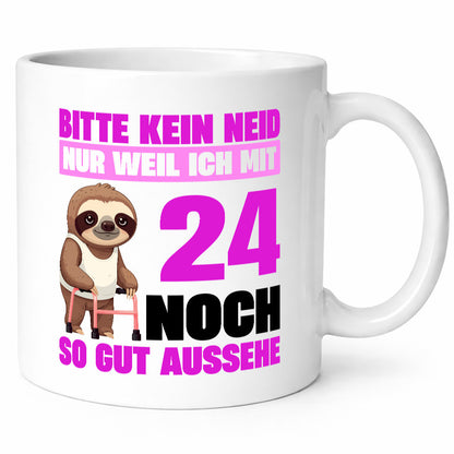 24. Geburtstag | Bitte kein neid Faultier 24 Jahre Geschenk Geschenkidee