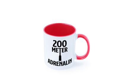 200 Meter Adrenalin v2 lustig Humor Geschenkidee Geschenk Tasse