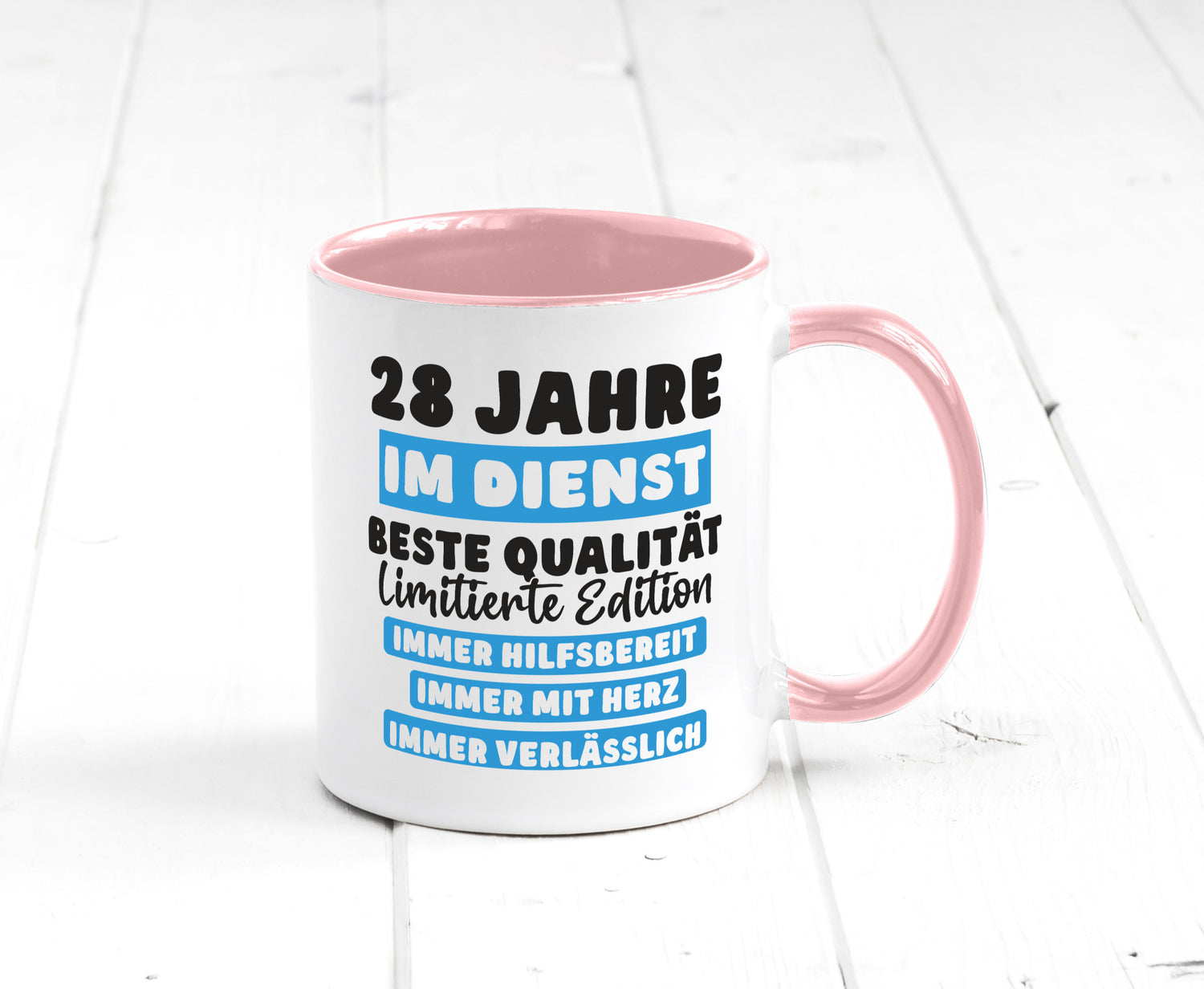 28 Jahre im Dienst | Jubiläum Arbeit v6 lustig Kollegen Büro Geschenk Tasse