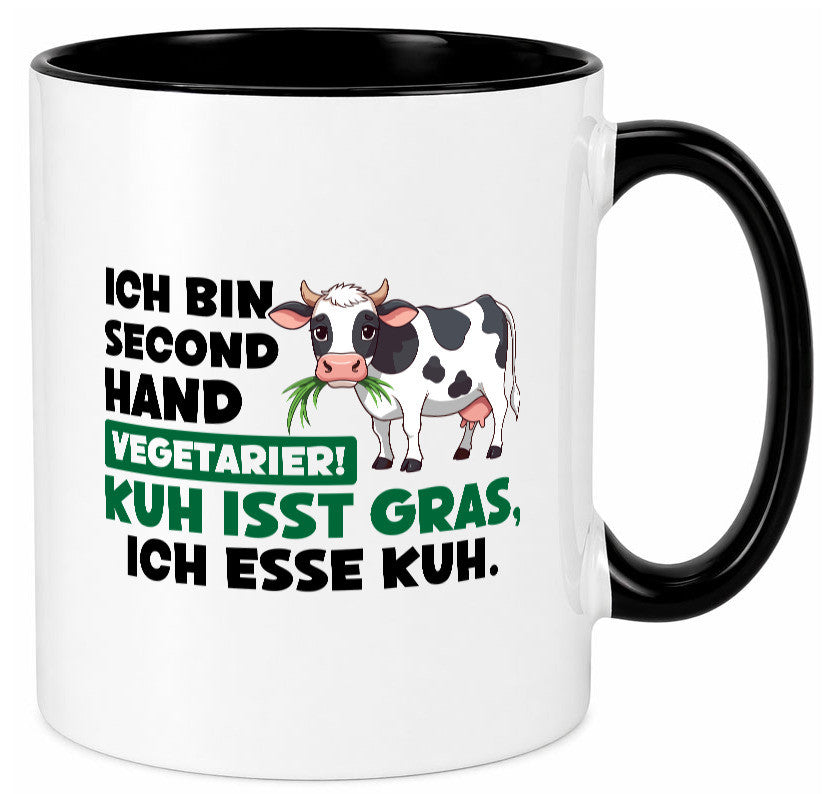 Ich bin secendhand vegetarierer | BBQ Kühe Liebhaber v2 Geschenk Humor Tasse