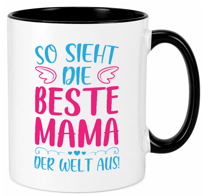 Beste Mama der Welt | Herzchen Geschenk Familie Geschenkidee lustiger Spruch Tasse
